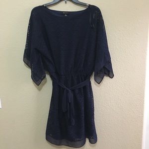 Navy Belted Dress